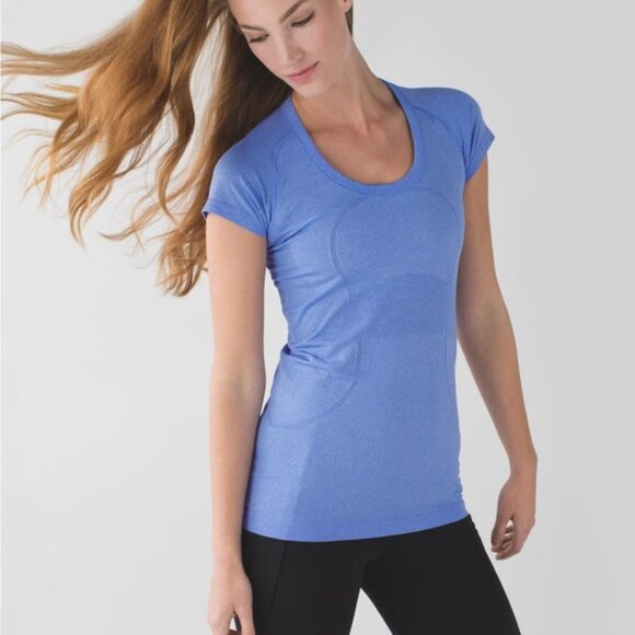 Lululemon Swiftly Tech Run Short Sleeve Shirt Heathered Lullaby blue sz 6 Small - Picture 3 of 9